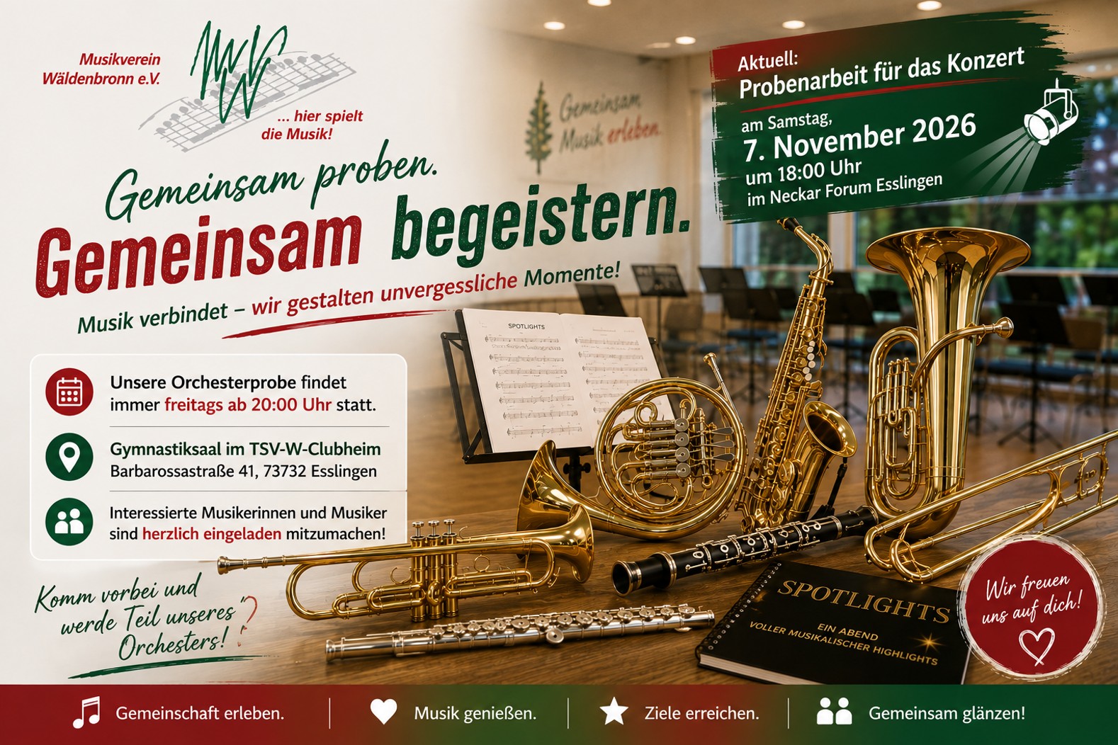 Proben für das Konzert